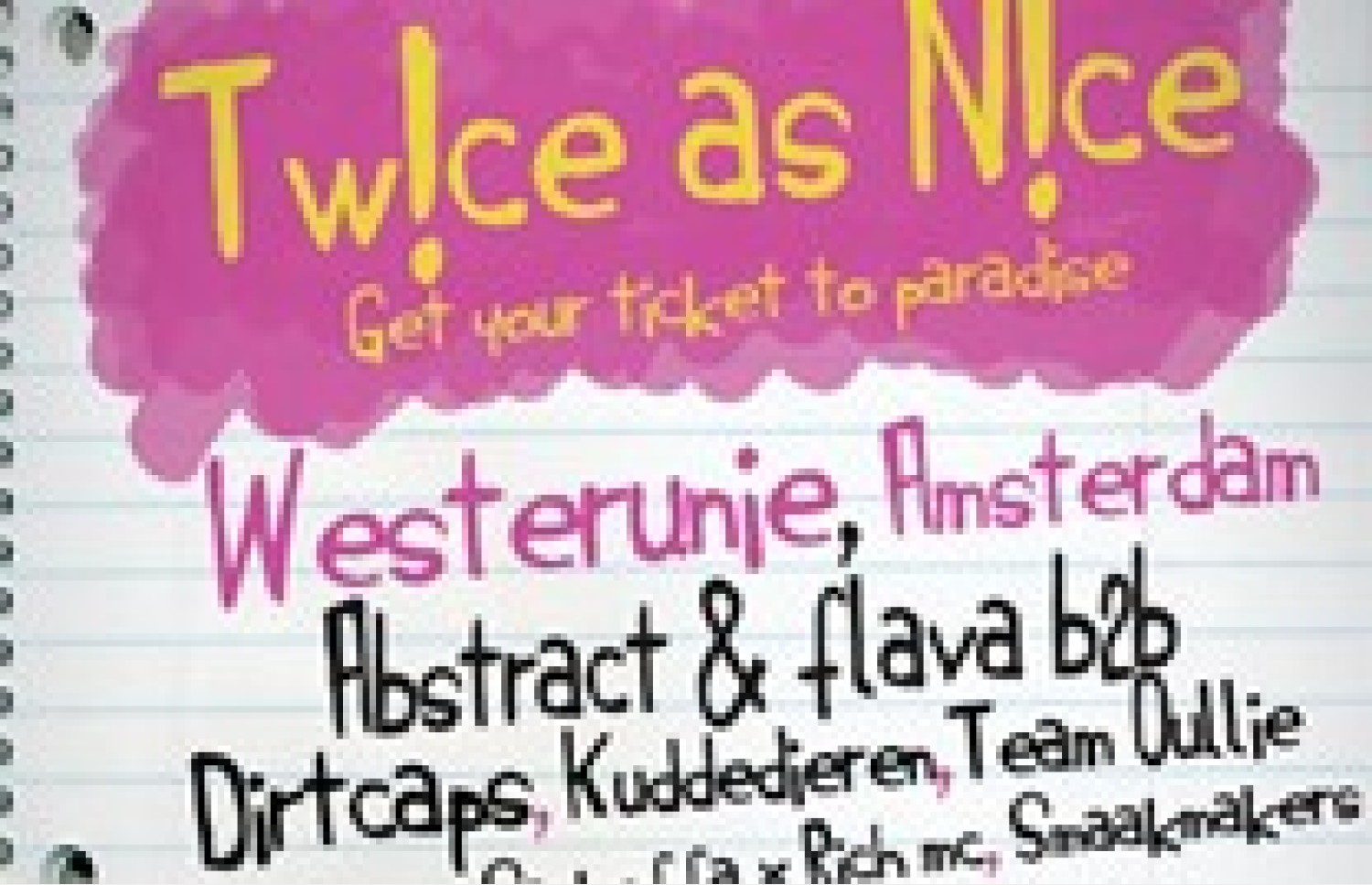 Party nieuws: Eerste editie Tw!ce as N!ce in de Westerunie op 9 november!