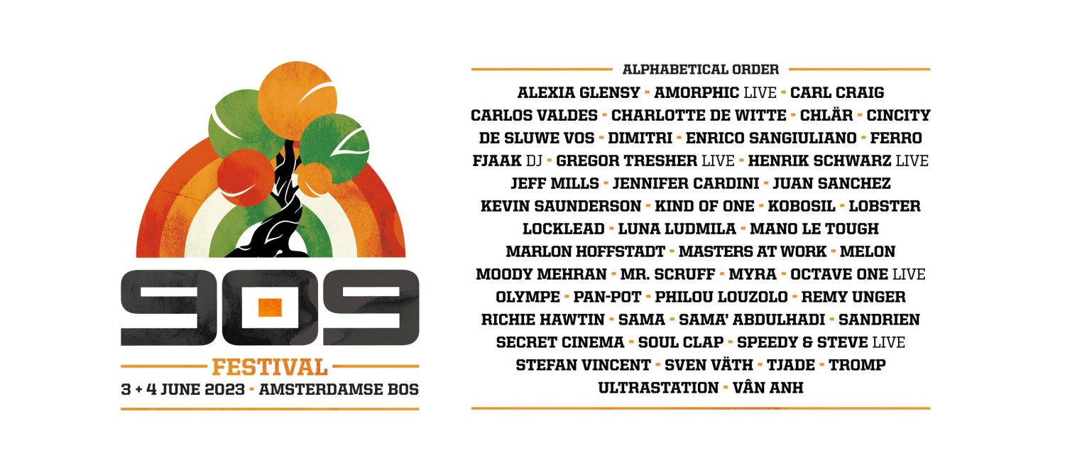 Party nieuws: Volledige line-up 909 Festival 2023