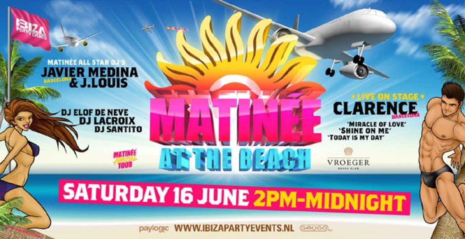 Party nieuws: Matinée at the Beach, zaterdag 16 juni bij Beachclub Vroeger