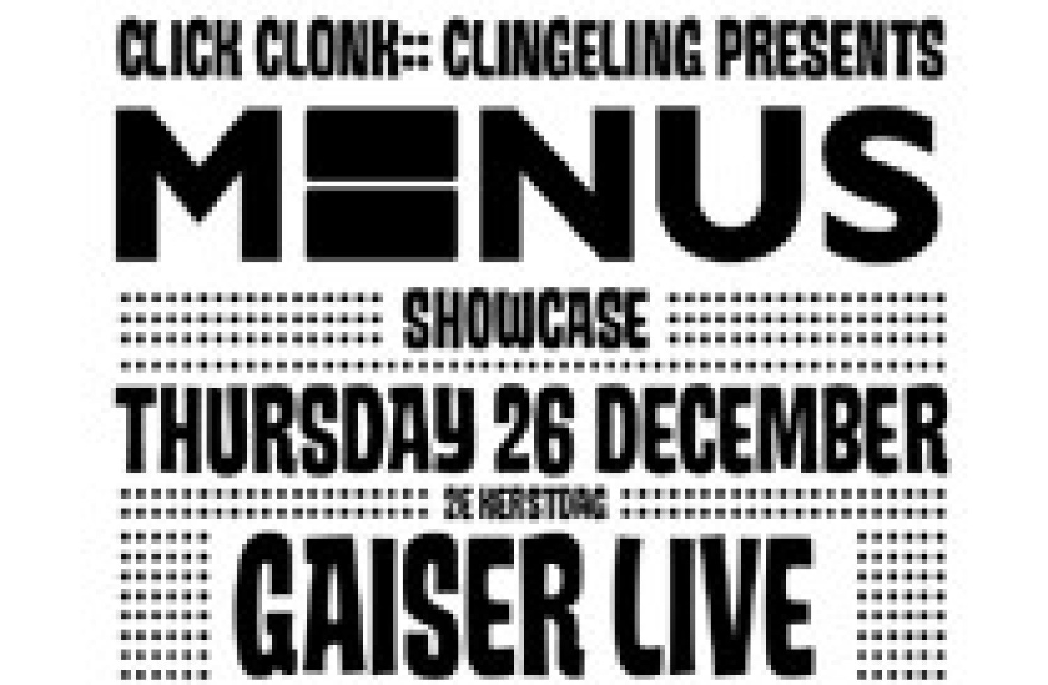 Party nieuws: Click Clonk Clingeling presents MINUS Christmas special