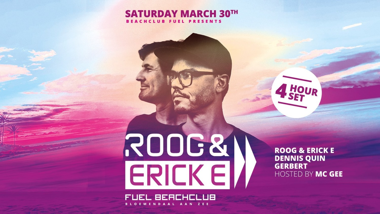 Party nieuws: 30 maart ROOG en Erick E terug bij Beachclub Fuel!
