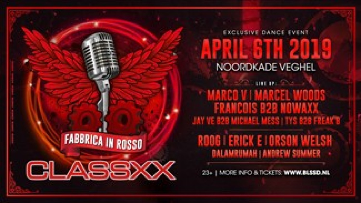 Party nieuws: Timetable Fabbrica in Rosso is bekend!