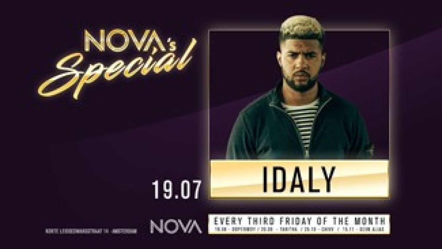 Party nieuws: Nova's Special terug op vrijdag 19 juli met Idaly!