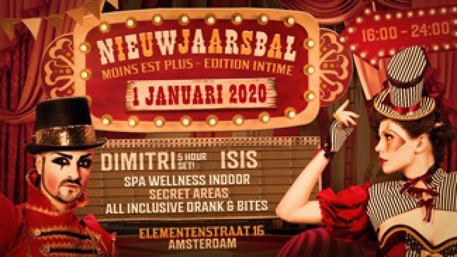 Party nieuws: Kom het nieuwe jaar vieren met o.a. Dimitri en Isis