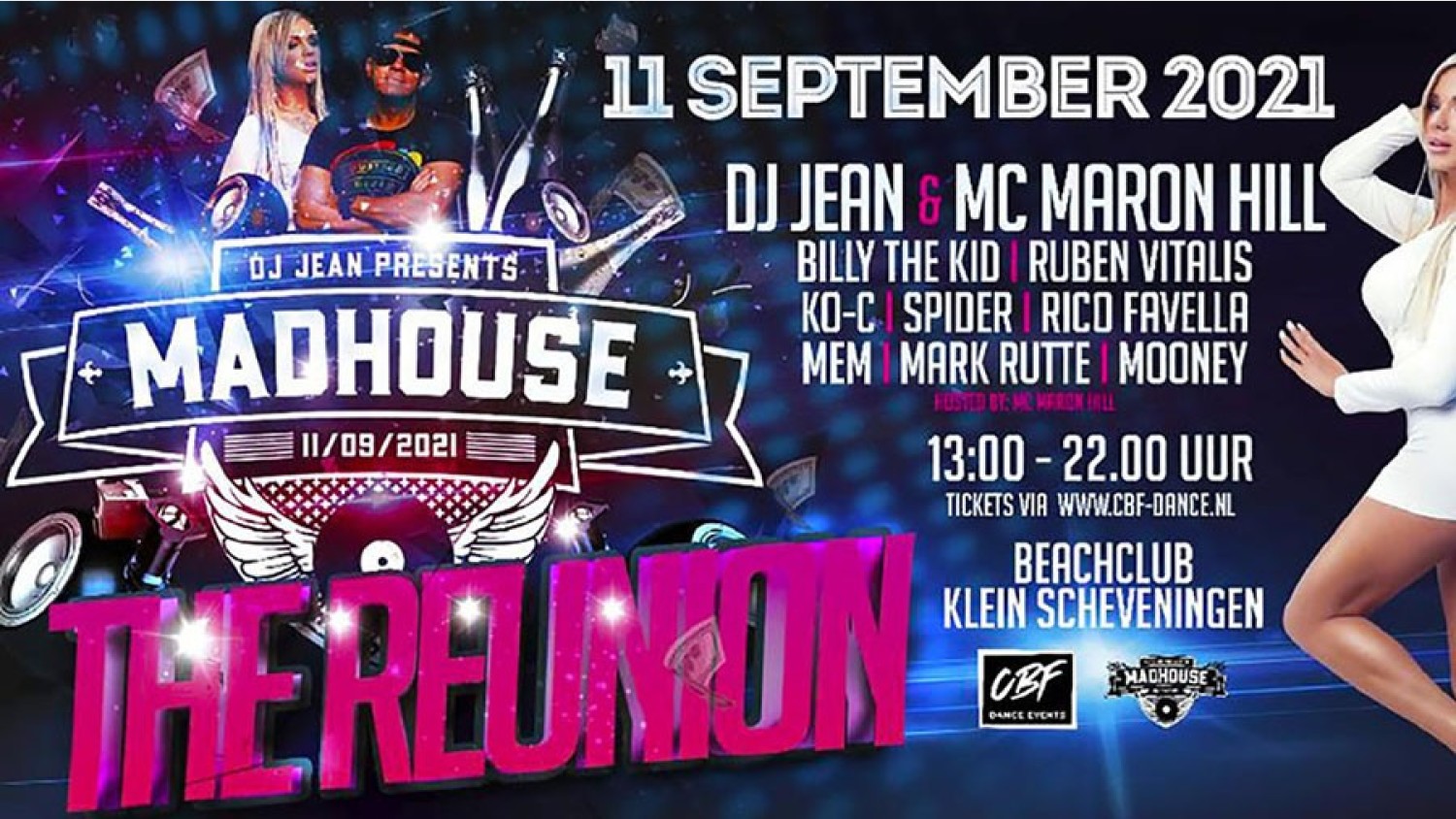 Party nieuws: Mad House, The Reunion 11 september Beachclub Klein Scheveningen