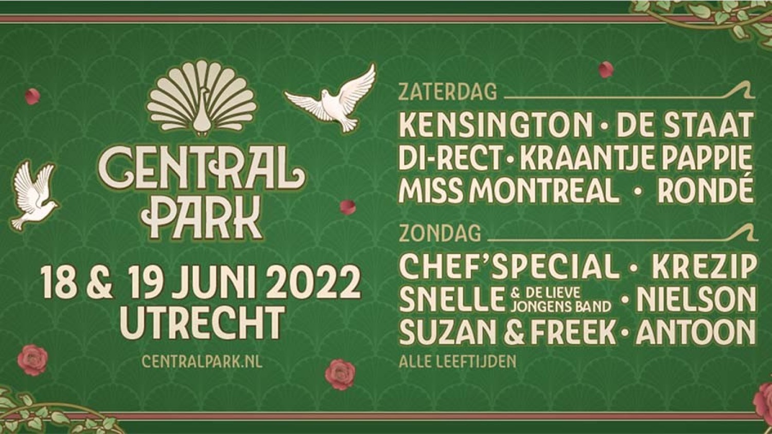 Party nieuws: Central Park op 18 en 19 juni: start kaartverkoop