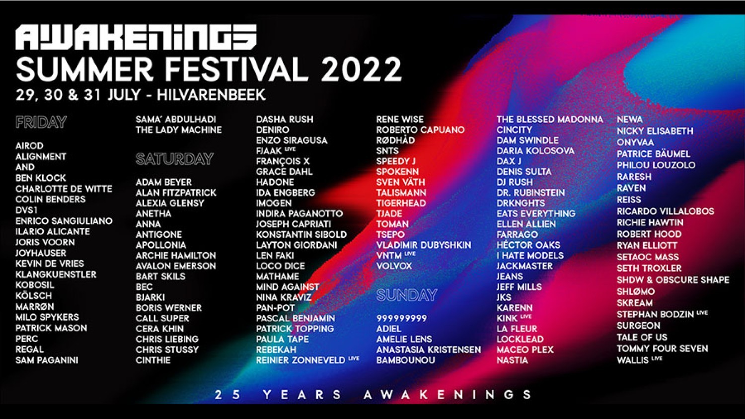 Party nieuws: Awakenings maakt line-up van nieuw zomerfestival bekend