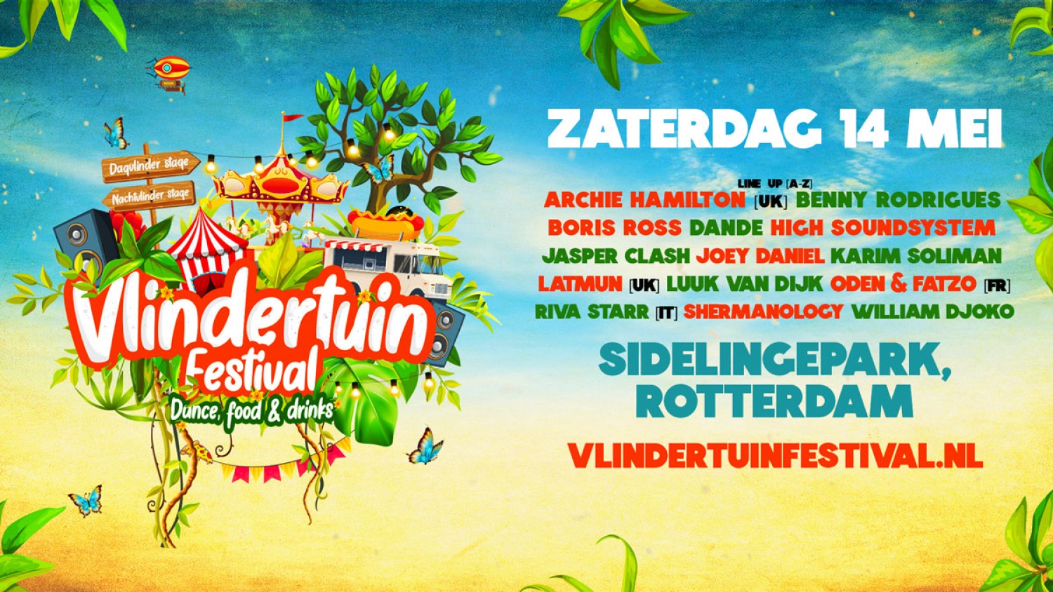 Party nieuws: Vlindertuin Festival strijkt neer in Sidelingpark Rotterdam