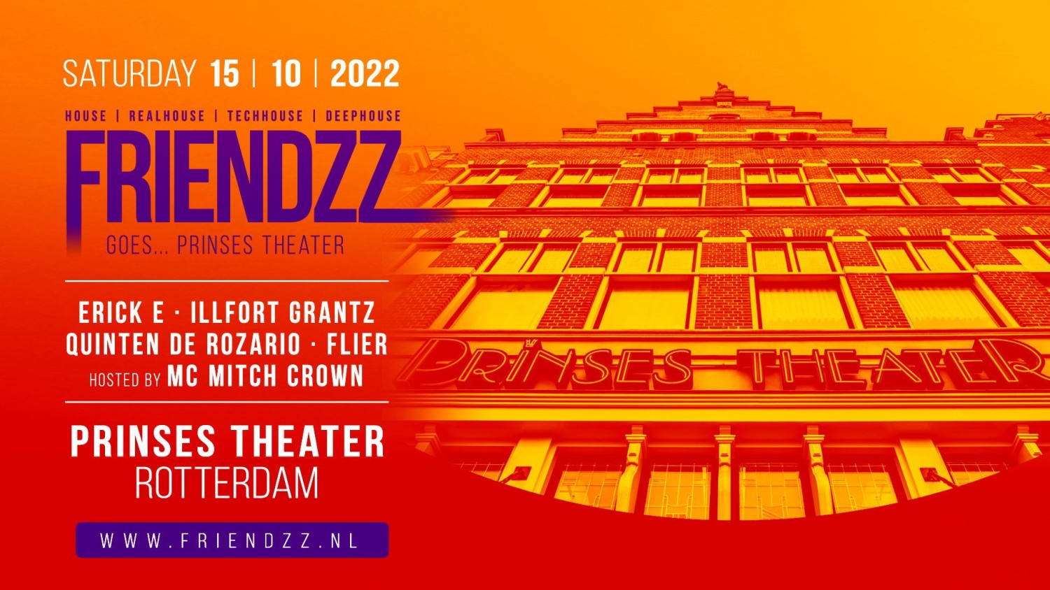 Party nieuws: Friendzz op 15 oktober in het Prinses Theater