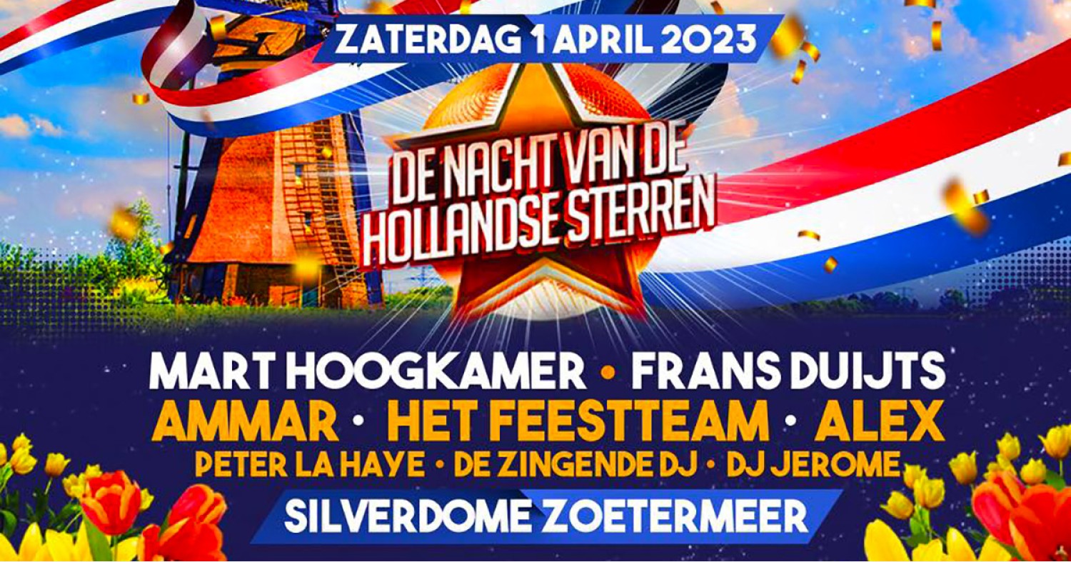 Party nieuws: De Nacht van De Hollandse Sterren op zaterdag 1 april