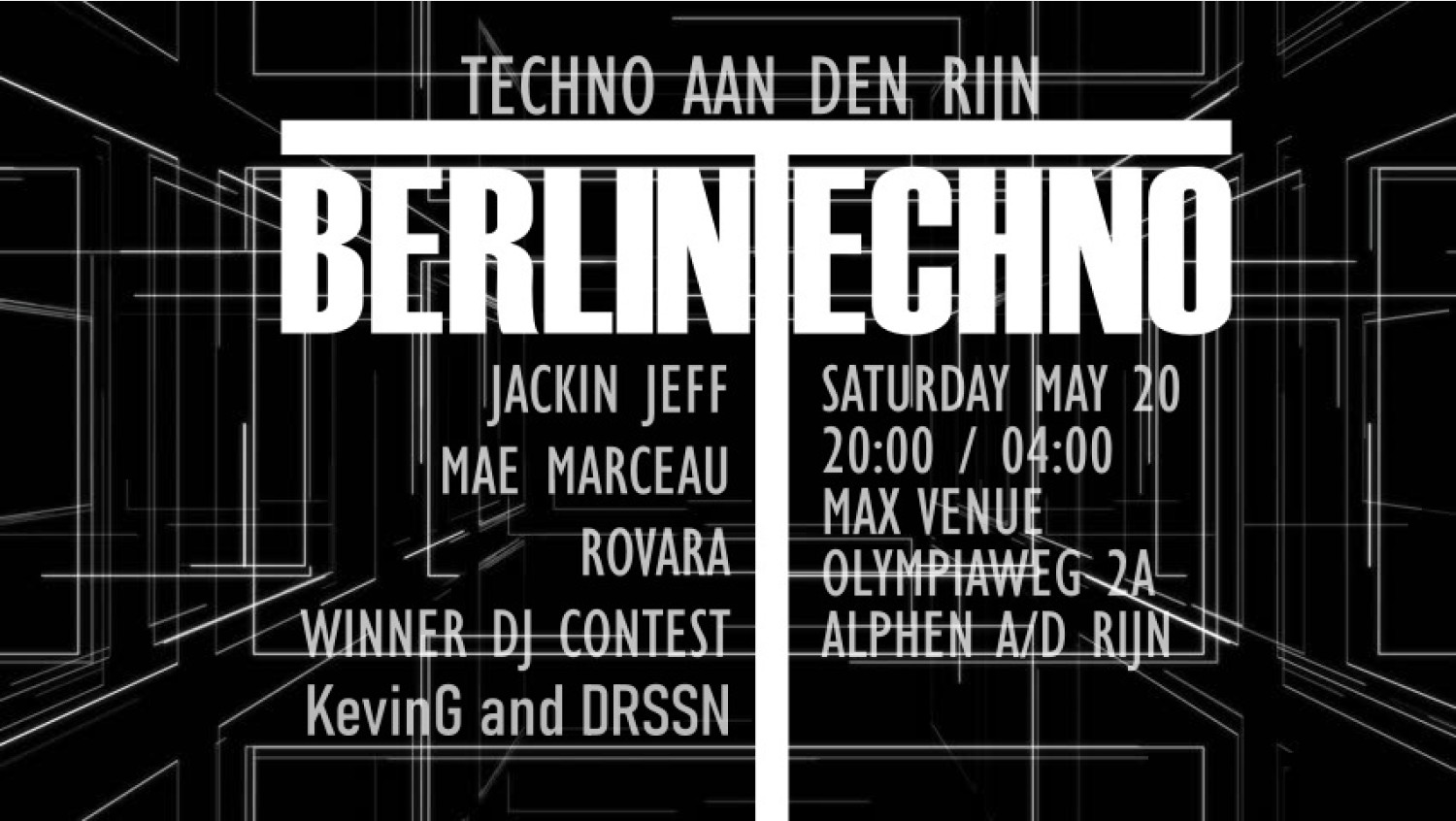 Party nieuws: Techno aan den Rijn op 20 mei in Poppodium MAX