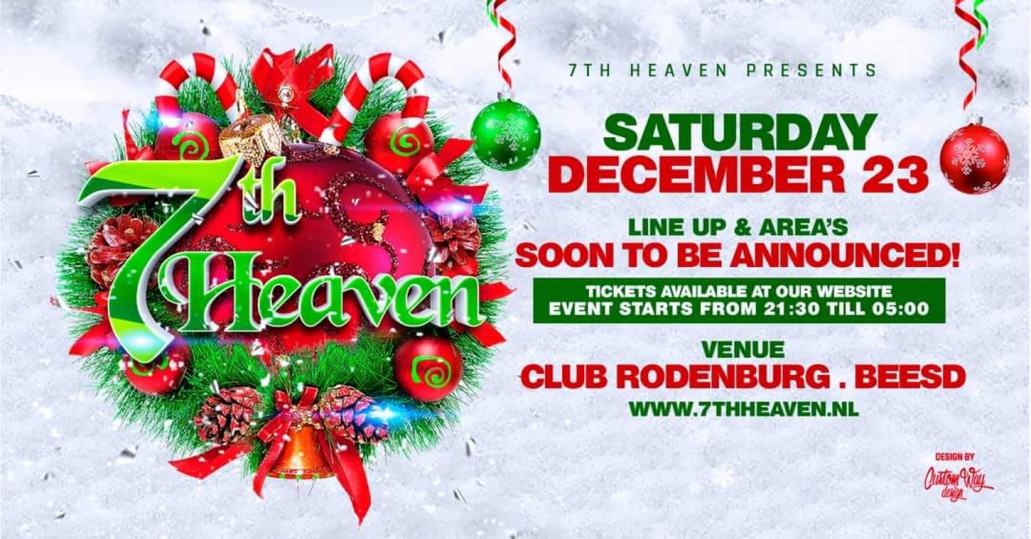 Party nieuws: Vier bij 7th Heaven op zaterdag 23 december X-Mas