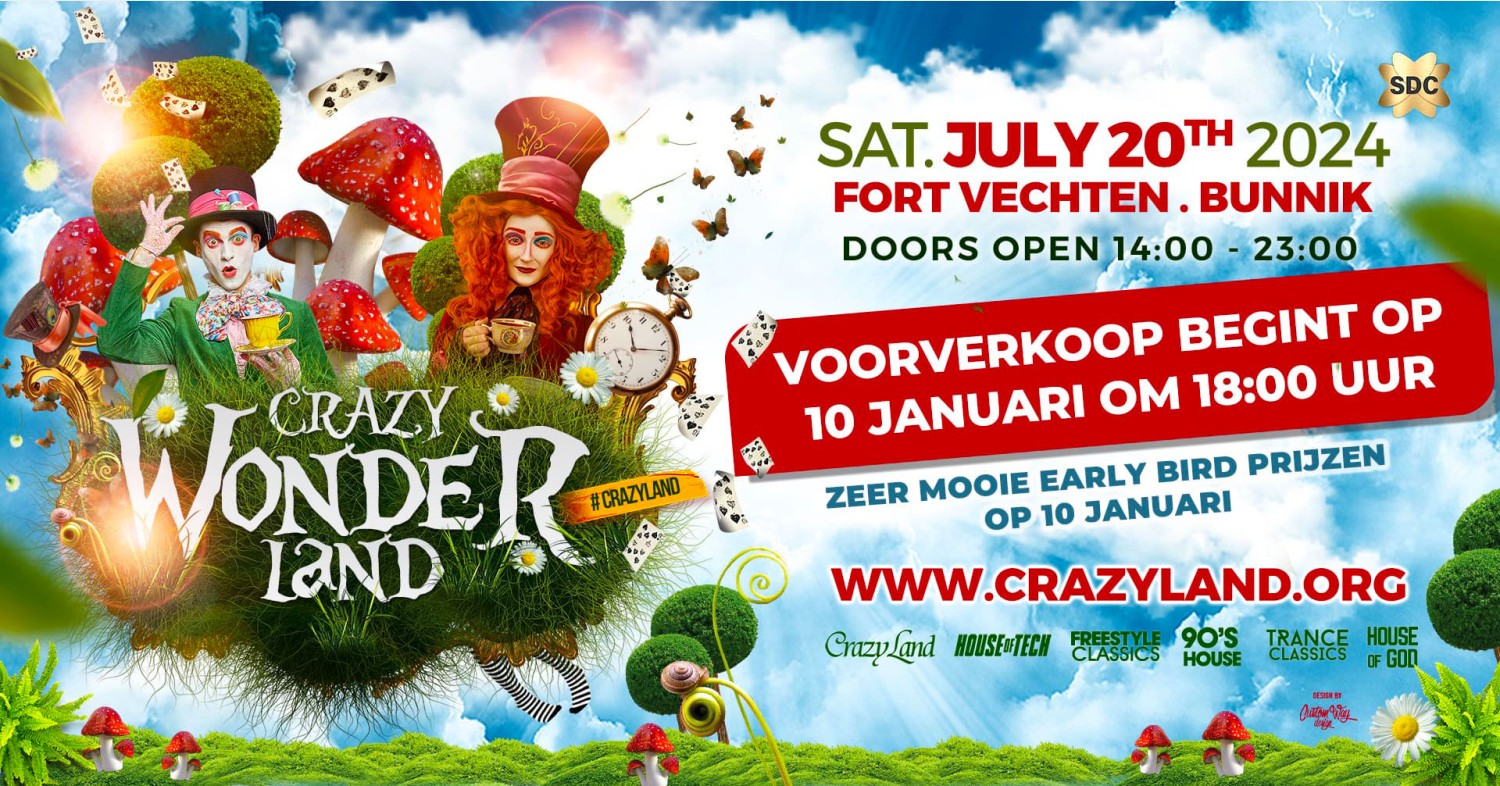 Party nieuws: Kaartverkoop Crazy Wonderland Festival 2024